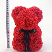 25cm Rose Teddy Bear From Flowers      Bear With Flowers  Red Rose Bear